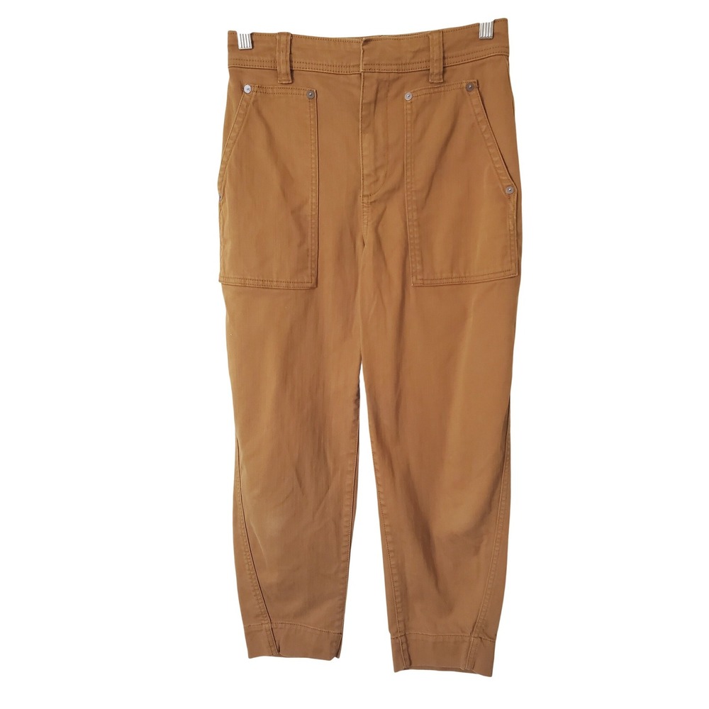 Gap Barrel KHAKI Chino Pants Bronze Brown High Rise Cropped Utility 0 Petite